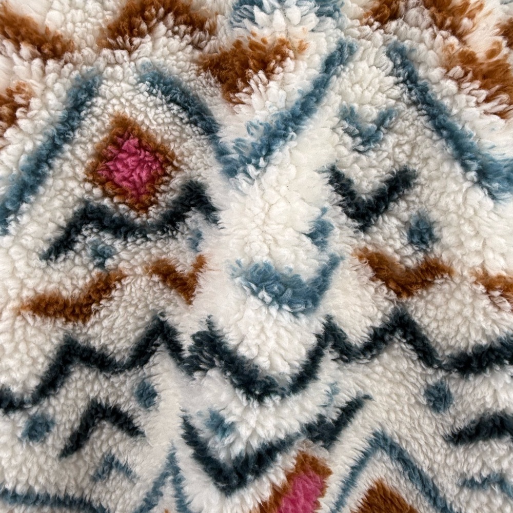Eddie Bauer Aztec print quarter Zip Pullover fuzzy Fleece XLarge - Picture 12 of 15